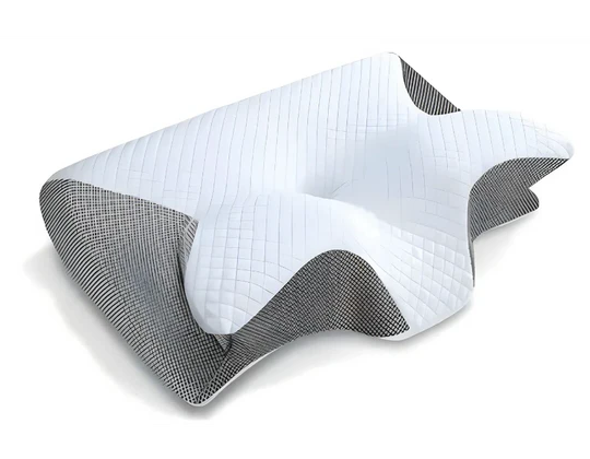 Orthopedic Memory Foam Neck Pillow with Contoured Support and Washable Cover