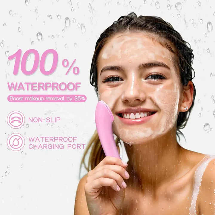 Vibrating Facial Cleansing Brush with Heated Tip and 5 Speed Settings