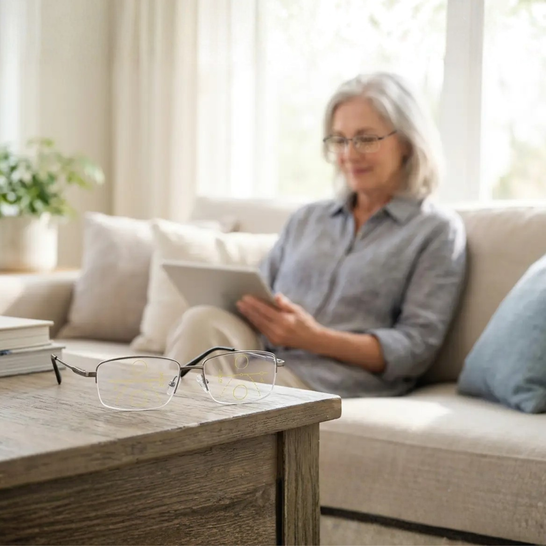 Progressive Reading Glasses with Blue Light Filter and Anti Glare Coating
