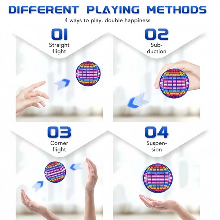 Hand-Controlled Flying Spinner with 360° Gyroscope and Multicolor LED Lights