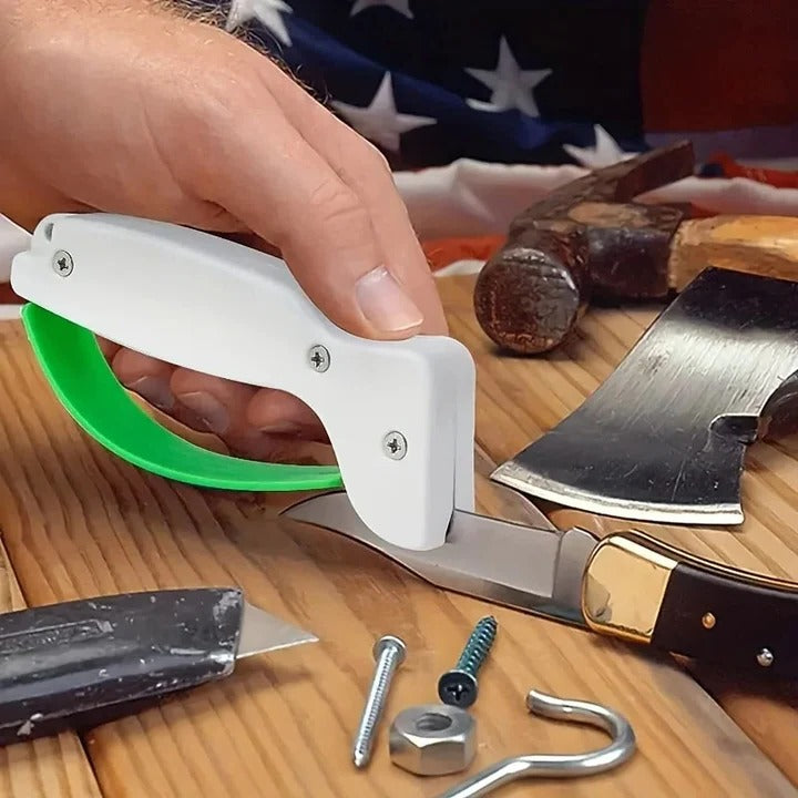 Compact Manual Knife Sharpener for Kitchen and Garden Tools