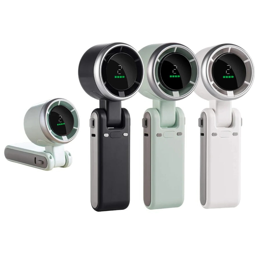 Foldable Handheld Turbo Fan with Digital Display