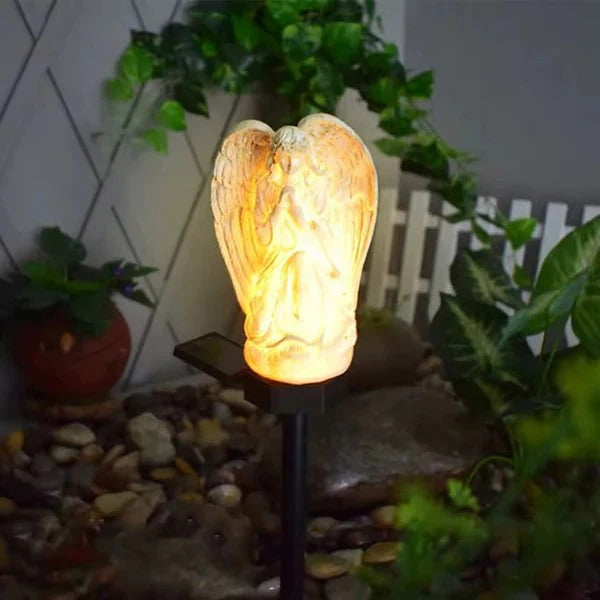 Decorative Solar Angel Garden Lamp with LED Illumination