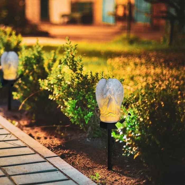 Decorative Solar Angel Garden Lamp with LED Illumination