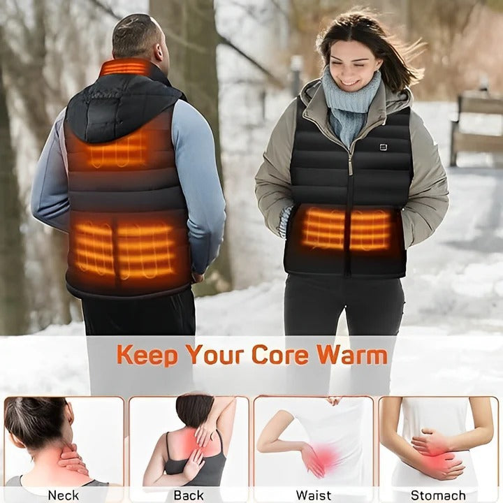 Lightweight Heated Unisex Puffer Vest For Winter Outdoor Activities