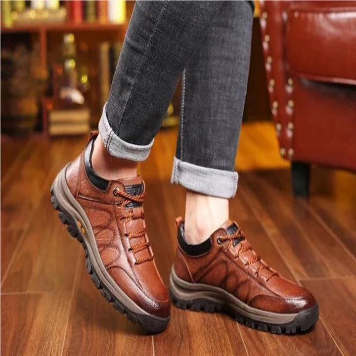 Non Slip Casual Shoes for Men Hand Stitched with Arch Support