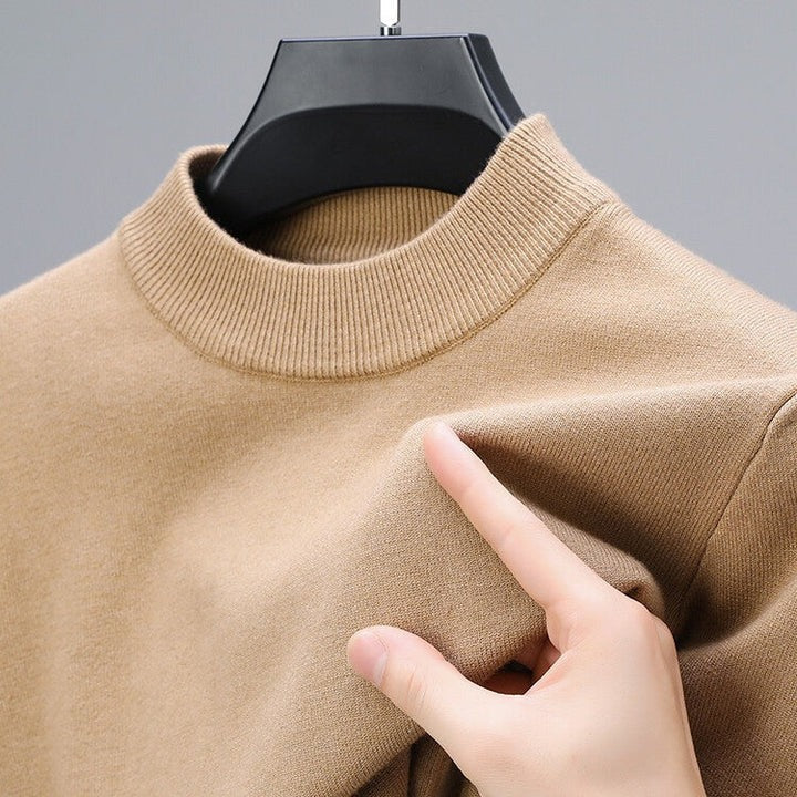 Mens Cashmere Knitted Sweater with Detailed Hem