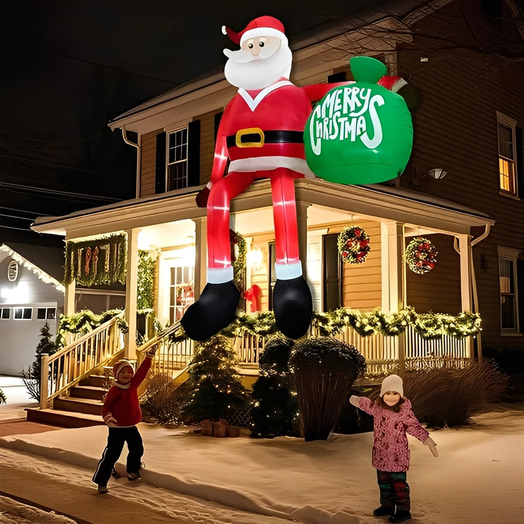 LED Inflatable Giant 8FT Climbing Santa Christmas Outdoor Decoration