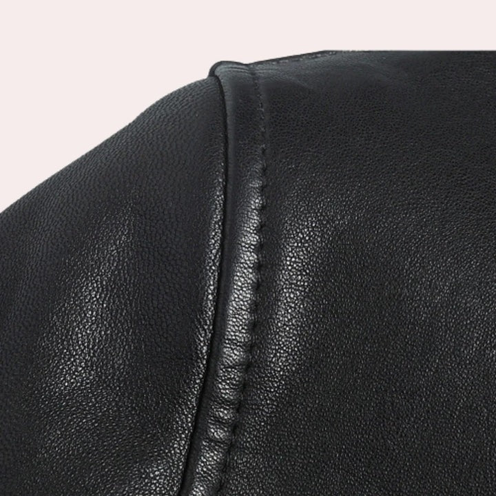 Leather Jacket for Men with Pockets and Zipper