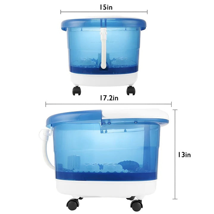 Foot Bath Massager with Heat Bubbles and Water Jets