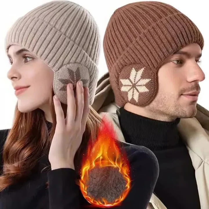 Warm Unisex Knit Beanie for Winter with Full Ear Protection