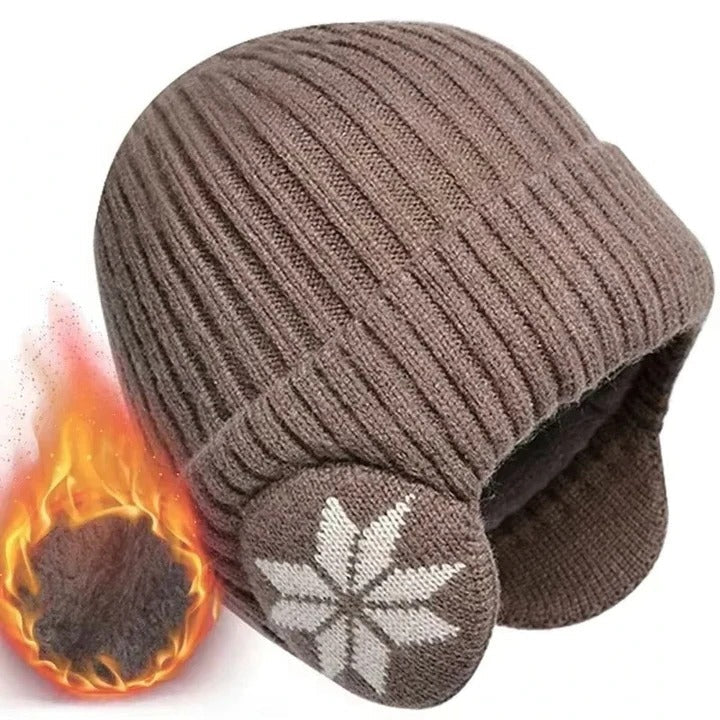 Warm Unisex Knit Beanie for Winter with Full Ear Protection
