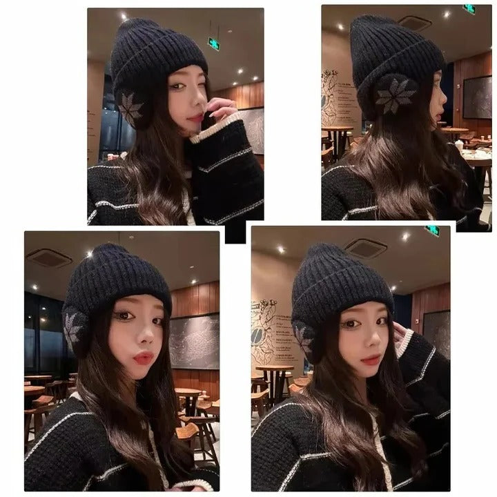 Warm Unisex Knit Beanie for Winter with Full Ear Protection