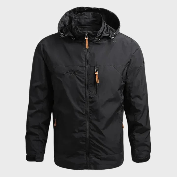 Weatherproof Masculine Outerwear with Moisture Resistant Fabric and Windproof Protection