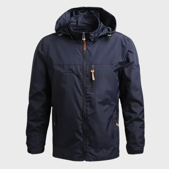 Weatherproof Masculine Outerwear with Moisture Resistant Fabric and Windproof Protection