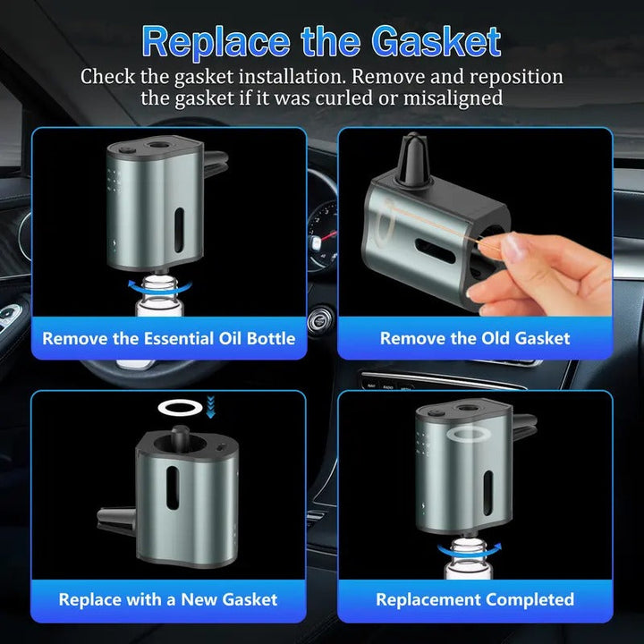Smart Car Air Freshener Diffuser Waterless, Adjustable Scent Levels, Portable, Natural Perfume, 3 X 0.33 oz