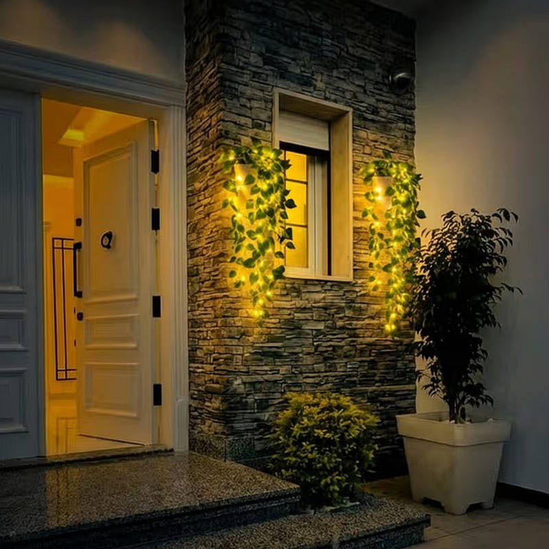 Artificial Hanging Vines with LED Lights, Pre lit Faux Ivy Garland for Wall Decor, Indoor Hanging Planter Greenery for Aesthetic Home and Room Decor