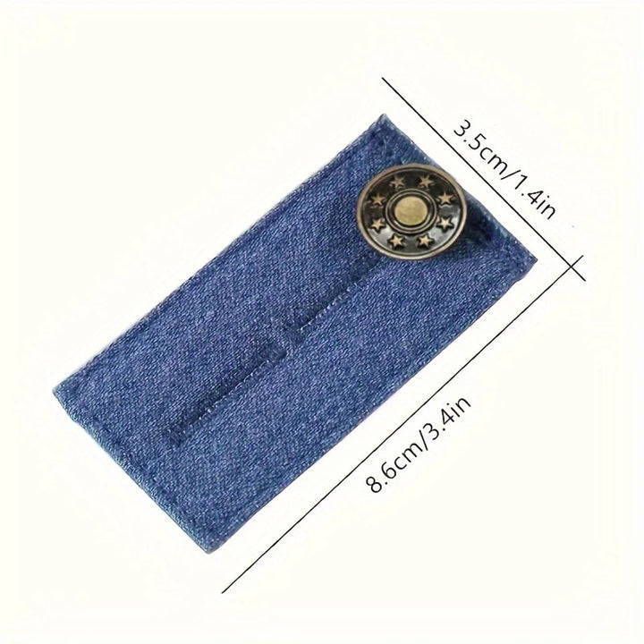 Adjustable Waistband Expander with Button Extension for Pants and Denim