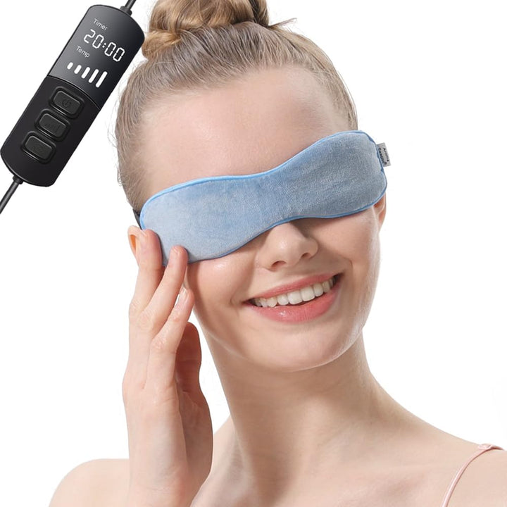 Heated Eye Mask with Graphene Technology and Five Heat Settings, Adjustable Strap